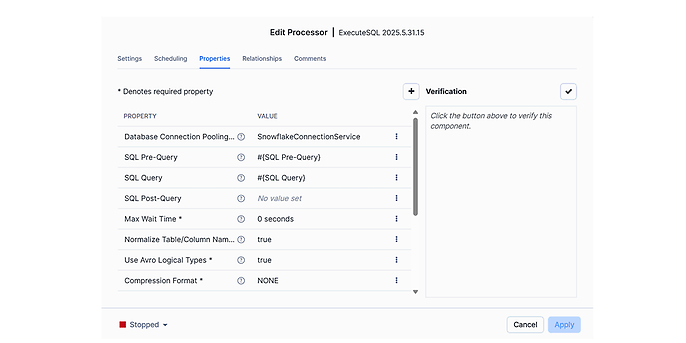 Processor ExecuteSQL